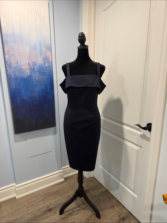 le chateau Dresses & Skirts - le chateau Navy Off-Shoulder Midi Sheath Dress
